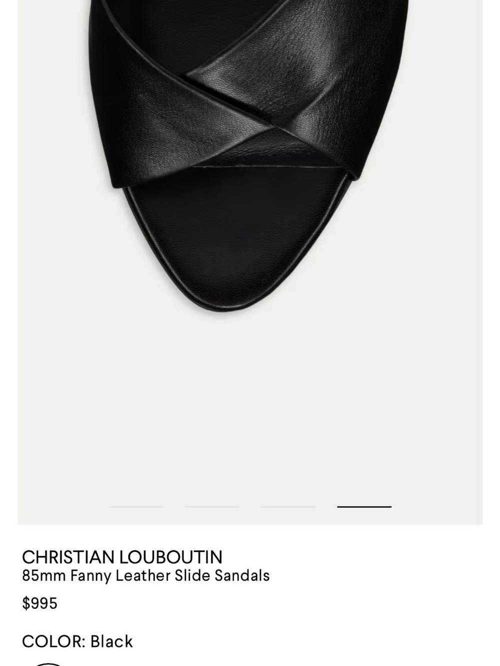Christian Louboutin Black Satin Cross-Front Slide Mules with Red Sole WORN ONCE! - Picture 4 of 5